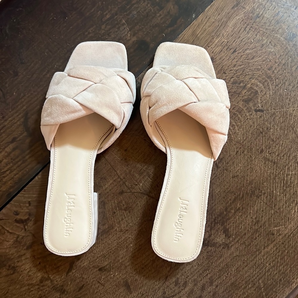 J McLaughlin tan suede sandals